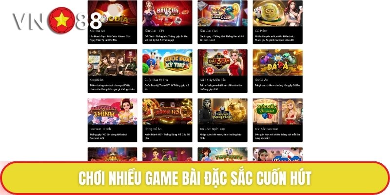Chơi nhiều game bài đặc sắc cuốn hút